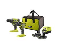 Ryobi RCK182G-220S Duo 18V One+ Taladro + Destornillador de impacto Incluye 2 baterías de 2Ah y su cargador, en una bolsa de transporte