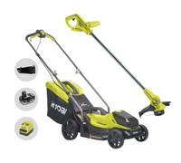 Ryobi RLM18X33B50LT23A - Kit cortacésped + cortabordes a batería - 18 V 5 Ah - Corte 33 cm + 23 cm