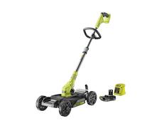 Ryobi RY18LMC30A-120 - Cortacésped 3 en 1 de 18 voltios, Recortadora/cortadora/Barra de Basura, diámetro de 30 cm, 1 batería de 2,0 Ah y 1 Cargador de 1,5 A, RY18LMC30A-120