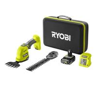 Ryobi RYO4892210218063 Tijera Cortasetos Escultor de Plantas 18V + Batería 2.0 Ah, Cargador 1.5 A y Estuche