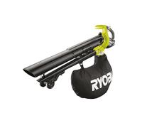 RYOBI - Soplador/Aspirador/Triturador Eléctrico Sin Cable a Batería 18V One+ Brushless - Limpieza Hojas, Pasillos Exteriores, Terrazas, Céspedes y Pequeños Jardines - 1 Bolsa Impermeable 35L - OBV18