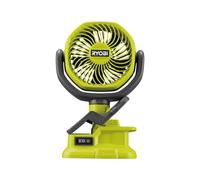 Ryobi Ventilador con pinza 18V ONE+ RCF18-0 – Ø11 cm, 2 velocidades (2500/3400 rpm) – Sin batería