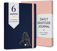 RYVE Diario diario de gratitud para mujeres, diario diario para mujeres, diario de atención plena, diario de afirmación diaria para mujeres, diario de cuidado personal, diario con indicaciones (azul)