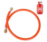 Rzspher Regulador de presión de gas de 50 mbar, manguera de gas de 150 cm, rosca exterior de 1/4" -19 LH, regulador de presión de gas de baja presión para barbacoas de gas para camping, picnics