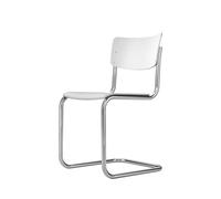 S 43 Silla de Comedor Cantilever Cromo/ Haya Esmaltada Blanco