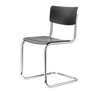 S 43 Silla de Comedor Cantilever Cromo/ Haya Negro