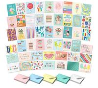 S&O - Tarjetas de cumpleaños para 50 cumpleaños con sobres y caja surtida de tarjetas de cumpleaños. Juego variado de tarjetas de cumpleaños surtidas con sobres, surtido de tarjetas de felicitación a