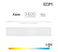 S.of. regleta led 35w 6400k luz fria 3600lm 12x90x4,5cm edm