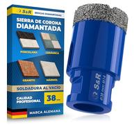 S&R Broca de Diamante para Porcelánico 38mm - Sierra de Corona Perforadora
