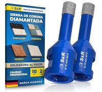 S&R Broca Diamante 10 mm Corona Perforadora Baldosas Cerámicas Mármol