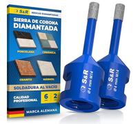 S&R Broca Diamante 6 mm Corona Perforadora Baldosas Cerámicas Mármol