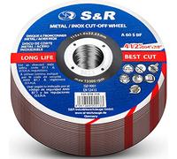 S&R Disco Corte Metal 115 x1 mm Radial de Corte Hierro Acero INOX. Juego 15