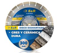 Disco de corte diamantado S&R, 300 x 25.4 x 3.0 x 10 mm, calidad industrial para piedra natural, piedra artificial, mármol, granito, arenisca, ladrillos duros. Disco de corte diamantado para sierras d