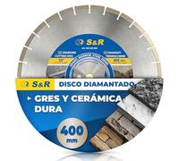 Disco de corte diamantado S&R, 400 x 25.4 x 3.0 x 10 mm, calidad industrial, para corte de piedra natural, piedra artificial, arenisca, ladrillos duros, apto para sierras de corte motorizadas y sierra