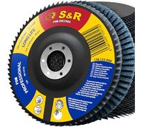 S&R, juego de discos de lija segmentados, 10 unidades, 125 x 22,23 mm, calidad profesional. Discos segmentados, tipo T29. Juego de lijas de láminas para acero inoxidable, INOX y acero, grano P80