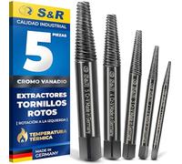 S&R Extractor de Tornillos Rotos Extractor de Pernos rotación IZQUIERDA - MADE IN GERMANY. Juego 5 Extractores de Tornillos rotos