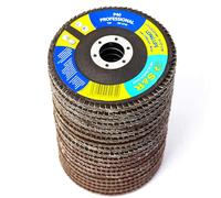 S&R Juego 20 Discos de Láminas 115 mm. 20 Disco de Lija Madera y Metal | Lijadora 115 grano : P40/60/80/120 - Disco abrasivos para amoladora angular