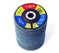 S&R, juego de discos de lija para lijadora orbital, 20 unidades, 125 x 22,23 mm, calidad profesional, discos de lija, modelo T29, juego de lijas para acero y acero inoxidable, 5 unidades de cada grano