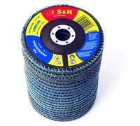 S&R, juego de discos de lija para lijadora orbital, 20 unidades, 125 x 22,23 mm, calidad profesional, discos de lija, modelo T29, juego de lijas para acero y acero inoxidable, 5 unidades de cada grano