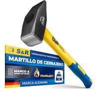 S&R Martillo de instalador - Cabeza de 1000 g - mango doblemente curvado y antideslizante de fibra de vidrio robusta - amortiguador y fácil de manejar