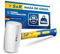 S&R Martillo Goma | Martillo de Goma | Mazo de Goma | Maza albanil Blanco 680g / 65mm | Mazo azulejos, camping, encofrador