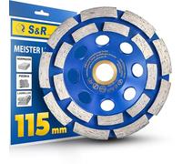 S&R Muela de copa Disco de Diamante 115 mm x 22,2 Disco de Lija