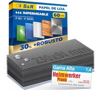 S&R Papel de Lija de Agua para Coches Madera Metales Porcelanico. Papel