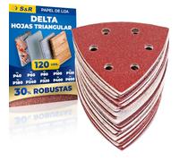 S&R Papel de Lija Triangular 93x93mm Lote 120 Hojas - Papel Abrasivo