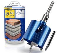 S&R Sierra Perforadora Hormigón 68mm Broca Hueca Corona Hormigón Pared Muro 68mm + Adaptador M16 SDS-plus