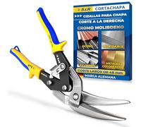 S&R Tijeras Cortachapa Cizalla Hojalata para Métal y Yeso 280 mm - Corte Derecha - CrMo Cuchillas Dentadas Largas para Acero, Acero Inoxidable, Aluminio y Metales de Colores. Cizalla Aviación