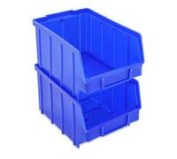 S&S-Shop 26 caja apilables azul tamaño 3 | de plástico de | con bandeja para cartuchos