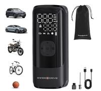 S SUMEX Compresor de Aire Portátil 160 PSI 2X Más Rápido Inflador de Neumáticos 10,3 BAR 7500mAh con Pantalla LCD Digital y Linterna Led Batería USB Recargable Inflador Ruedas Coche Moto Bicicletas