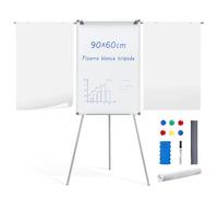 S SWANCROWN Pizarra Blanca Magnética con Caballete 90x60cm,Altura Ajustable y Portátil,Pizarra Magnetica con Soporte Extensible,para Oficina, Escuela y Hogar