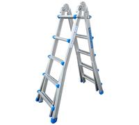 S.T.P. New Blue A20NB5, 2 x 10 peldaños, 5 m - Escalera telescópica de aluminio - Altura operativa estimada 6 m