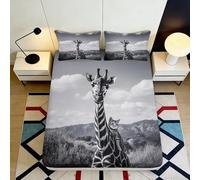 Sábana Ajustable Animal impresión 3D Microfibra Bolsa Profunda Antideslizante Cama Animal Mattress Fitted Cover Lavable 180x200x25cm