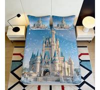 Sábana Ajustable Castillo 3D Printed Microfibra Bolsa Profunda Antideslizante Ropa de Cama Castillo Mattress Fitted Cover para Todas Las Edades 180x200x25cm