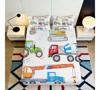 Sábana Ajustable Impresa 3D vehículos de construcción Microfibra Bolsa Profunda Antideslizante Ropa de Cama Dormitorio vehículos construcción Funda colchón para Adultos jóvenes 200x200x25cm