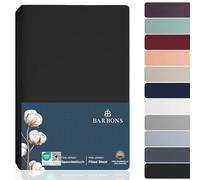 Sábana Bajera 160 x 200 Ajustable 100% Algodón Premium para Colchón Cama Individual Plus Piazza e Mezz Funda hasta 25 cm Certificado Oeko-Tex Sábanas King Size Negro 150x200 / 160x200 cm
