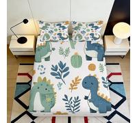 Sábana Bajera 3D Dinosaurio Microfibra Antideslizante Bolsillo Profundo Dormitorio Infantil Dinosaurio Mattress Fitted Cover Lavable 140x200x25cm