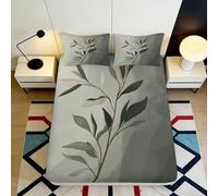 Sábana Bajera Ajustable Microfibra 3D Impresa Hoja Fitted Sheet Bolsillo Profundo Leaf Mattress Fitted Cover Dormitorio 140x200x25cm