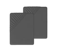 Sábana Bajera Ajustable Microfibra Suave 105x190/200 - Altura 30 cm - Transpirable, Elástica y Lavable - Gris Osculo, 2 Unidades
