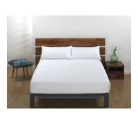 Sábana Bajera Blanca Hotel 100% Algodón - 144 Hilos 115 Gramos - Esquinas Elásticas BLANCO Cama 150