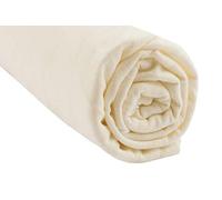 Sábana bajera de 140 x 190/140 x 200 cm, 100 % algodón orgánico, cama de dos plazas, color crudo natural, suave agotable, extensible transpirable, sueño saludable | Marca Easy Dort | Oeko-Tex | Fabricado en Europa