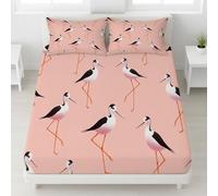 Sábana bajera de 90 x 190 cm, diseño minimalista y antipliegues, para 2 personas, verano, animales, funda de bolsillo profundo, 30 cm, aves antideslizantes, juego de cama infantil con 1 funda de