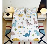 Sábana Bajera Estampada 3D Dinosaurio Microfibra Bolsillo Profundo Antideslizante Juego Ropa Cama Infantil Funda Ajustable Dinosaurio Lavable Hogar Dormitorio 200x200x25cm