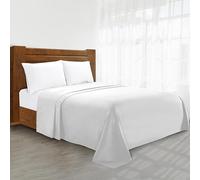 Sábana encimera de Lujo en Amazon Elegant Comfort sin Arrugas, 1500 Hilos, Calidad egipcia, 1 Pieza, tamaño Queen, Color Blanco