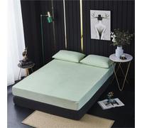 Sábana Impermeable 80% Algodón 20% Poliéster TPU Rizo Protector Colchón Bolsillo Profundo 30cm para Cama Queen King 1 Pieza Sin Funda Almohada Transpirable Suave Duradero