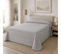 SABANALIA - Colcha Cama 120 | Estampada Stone | 50% Algodón - 50% Poliéster | Cubrecama Primavera y Verano | Disponible en Varios Tamaños y Colores | (220x280) | Gris