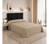 SABANALIA - Colcha Cama 160 | Estampada Niza | 50% Algodón - 50% Poliéster | Cubrecama Primavera y Verano | Disponible en Varios Tamaños y Colores | (260x280) | Moka
