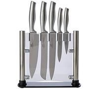 Sabatier Práctico y elegante, este bloque de cuchillos es ideal para organizar y proteger sus cinco cuchillos de uso diario, incluidos. Cada ranura está diseñada específicamente para adapt